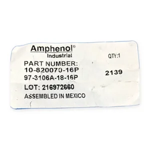 Amphenol 97-3106A-18-16P Circular Connector Plug