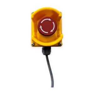 Emergency Stop Push Button Station Yellow Enclosure Red Mushroom Twist Release