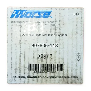 Morse XX9012 Worm Gear Reducer