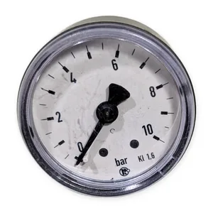 Dial Pressure Gauge 0-10 Bar Class 1.6 Black Case Brass Back Mount Industrial – actual item, photo 1 of 4