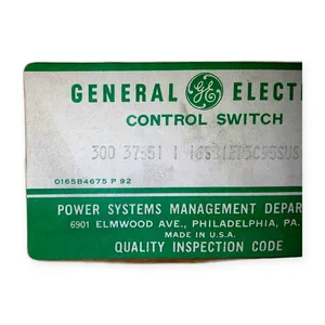 General Electric 16SB1EB5C95SUS Control Switch