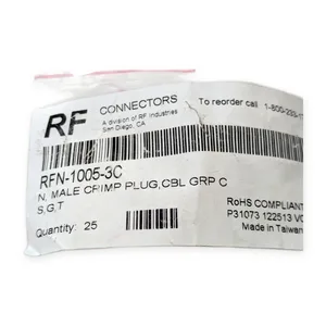 RF Industries RFN-1005-3C Male Crimp Plug RG-58 Cable