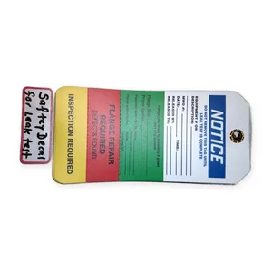 Safety Decal for Leak Test TAG 1 Lot of 18 Tags.