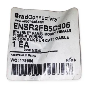 Woodhead ENSR2FB5C305 Ethernet Panel Mount Connector