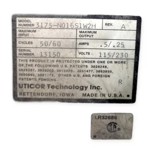 Uticor 3175-N016S1W2H Technology INC Amps – actual item, photo 1 of 6