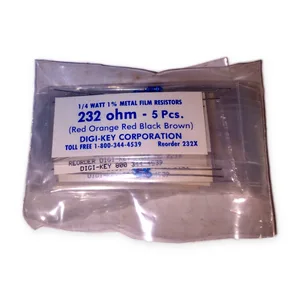 232 Ohm 1/4W 1% Metal Film Resistor Axial Digi-Key 232X Precision LOT OF 50