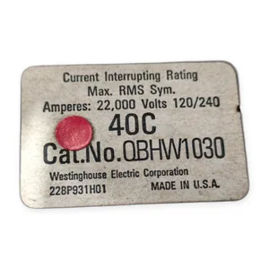 Westinghouse QBHW1030 Circuit Breaker