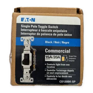 Eaton CS120BK-SP-L Cooper Toggle Switch