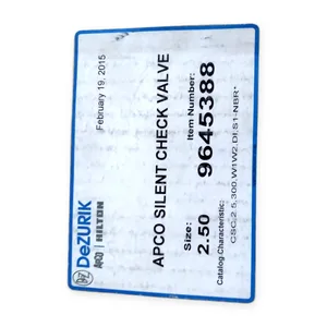 9645388 DeZurik APCO Silent Check Valve