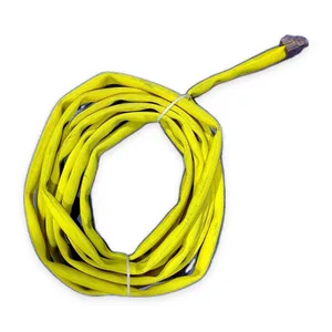 Yellow Woven Jacket Coiled Power Lead Copper Terminal Stainless Clamp Industrial – actual item, photo 1 of 4