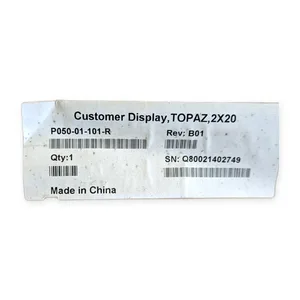 Verifone P050-01-101-R Topaz 2X20 Customer Pole Display