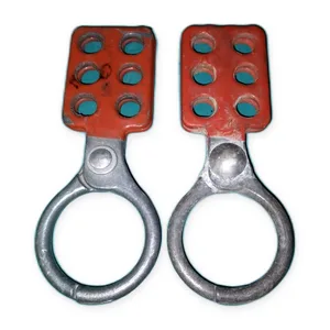 Lockout Tagout Hasp Set of 2 Red Steel 6 Hole Scissor Industrial Safety LOTO