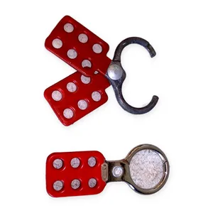 Lockout Tagout Hasp 6 Position Red Steel Safety Scissor Padlock LOTO Lot of 2
