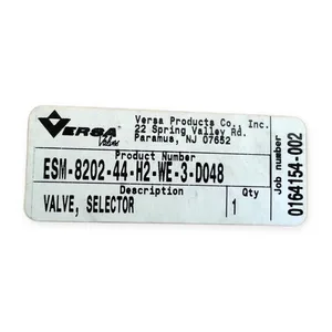 Versa ESM-8202-44-H2-WE-3-D048 Selector Valve
