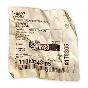 Rykin 9178305 Pump CO Fitting Union Adapter