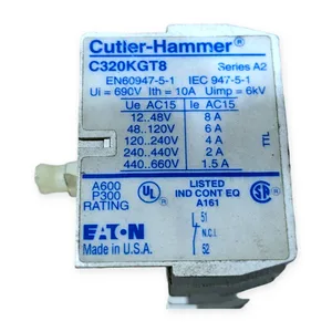 Cutler-Hammer C320KGT8 A2 Auxiliary Contact Block
